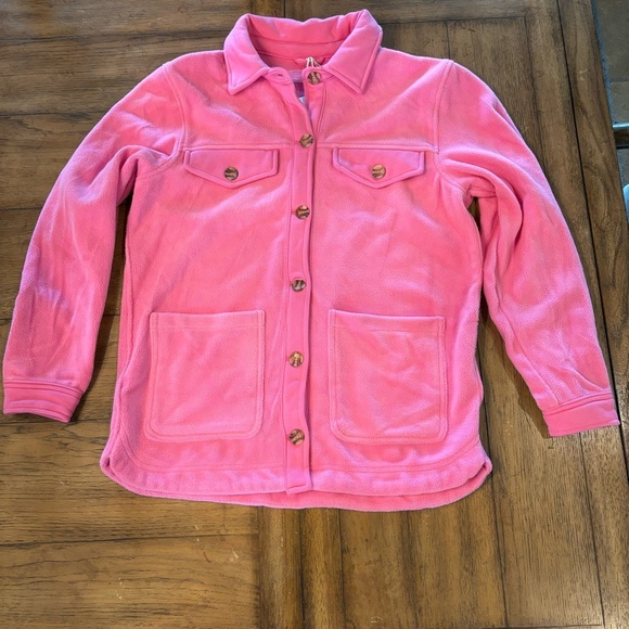 NWT Blank NYC Pink Fleece Shacket, Large, Winter Comfy Barbiecore Throw On - Picture 2 of 12